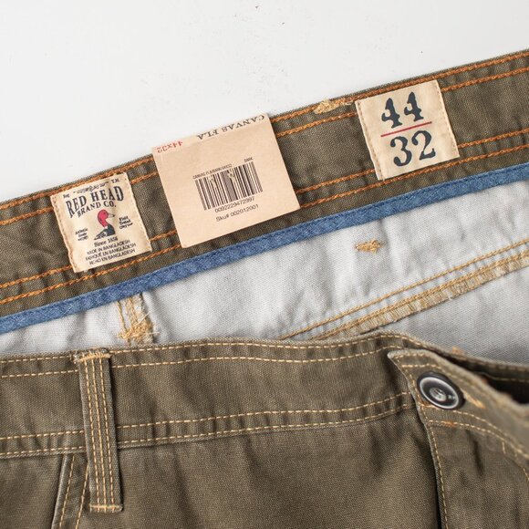 RedHead Brand Co. Canvas Pants Men’s 44x32 Brown Olive Utility Jeans - Picture 4 of 10